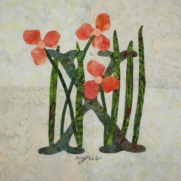 Floral Alphabet Garden - X for Xyris block