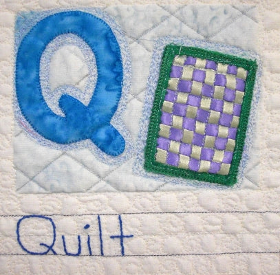 applique quilt and letter Q - a block in the ABC quilt pattern