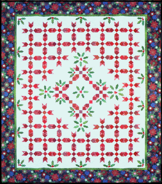 Patchwork and applique Christmas quilt pattern