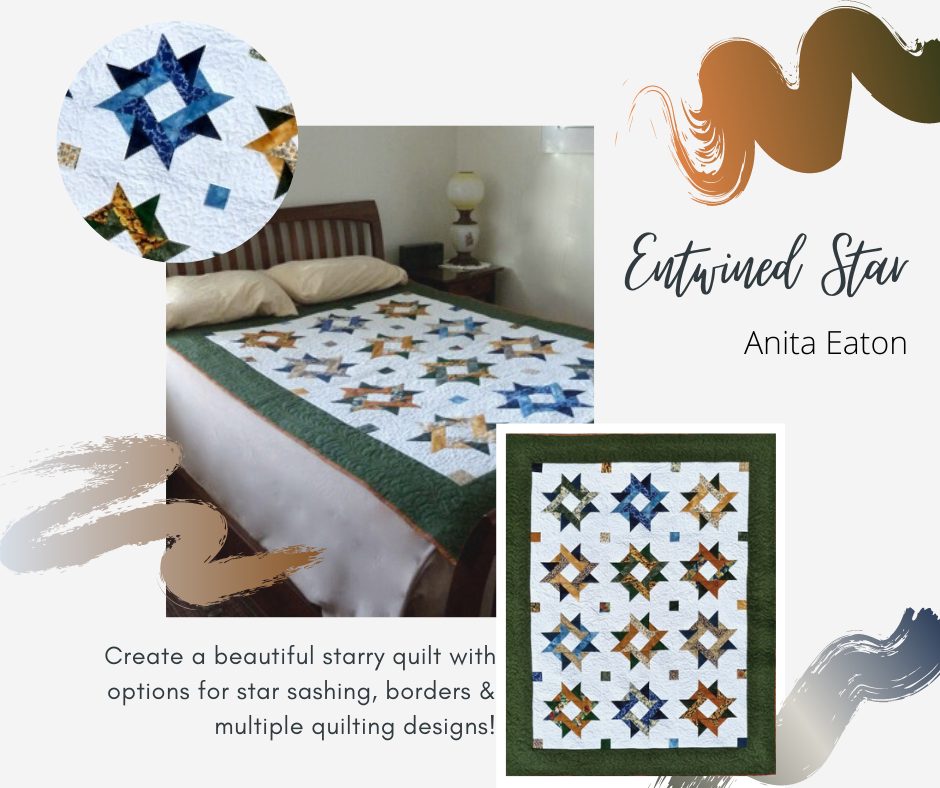 Entwined star quilt online workshop by Anita Eaton designer of Entwined Star