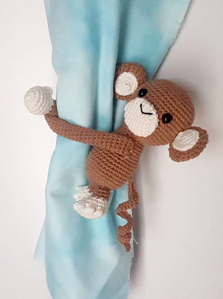 Crocheted Monkey Tie Back