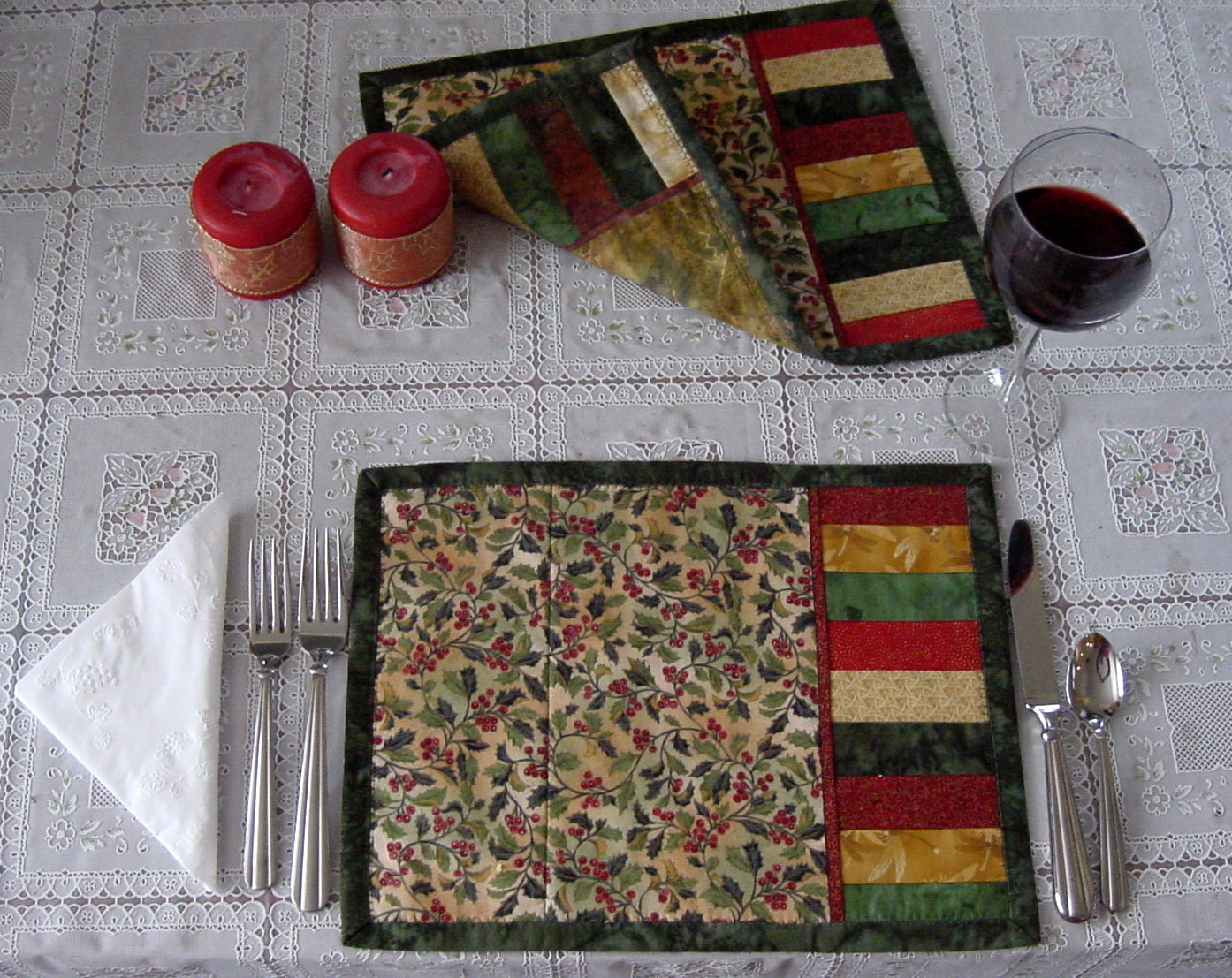 patchwork reverisble placemats quilt pattern
