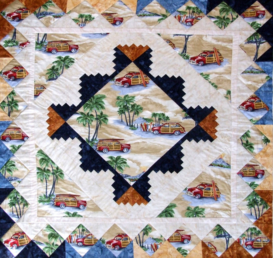 An alternative print used for Scenic Route 66 quilt pattern