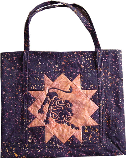 tote pattern featuring Leo the zodiac sign