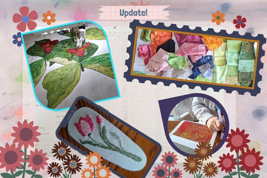 crafting update for the month of August with new BOW flower and new quilt design plus other crafts