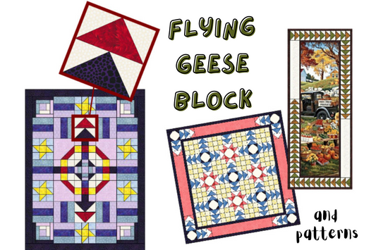 Flying Geese block for Sampler quilt and 2 additional flying geese quilts