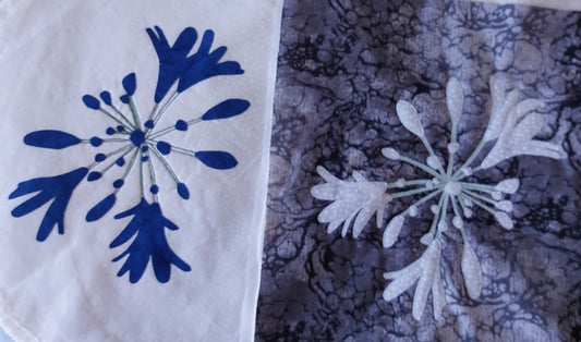 agapanthus flower applique in the making