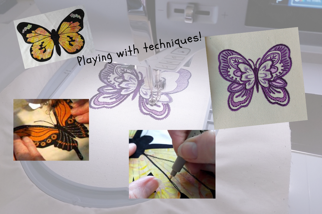 using different techniques to create butterflies