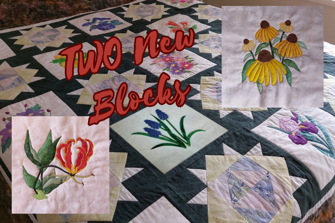 2 new flower blocks added to the BOW applique flower series