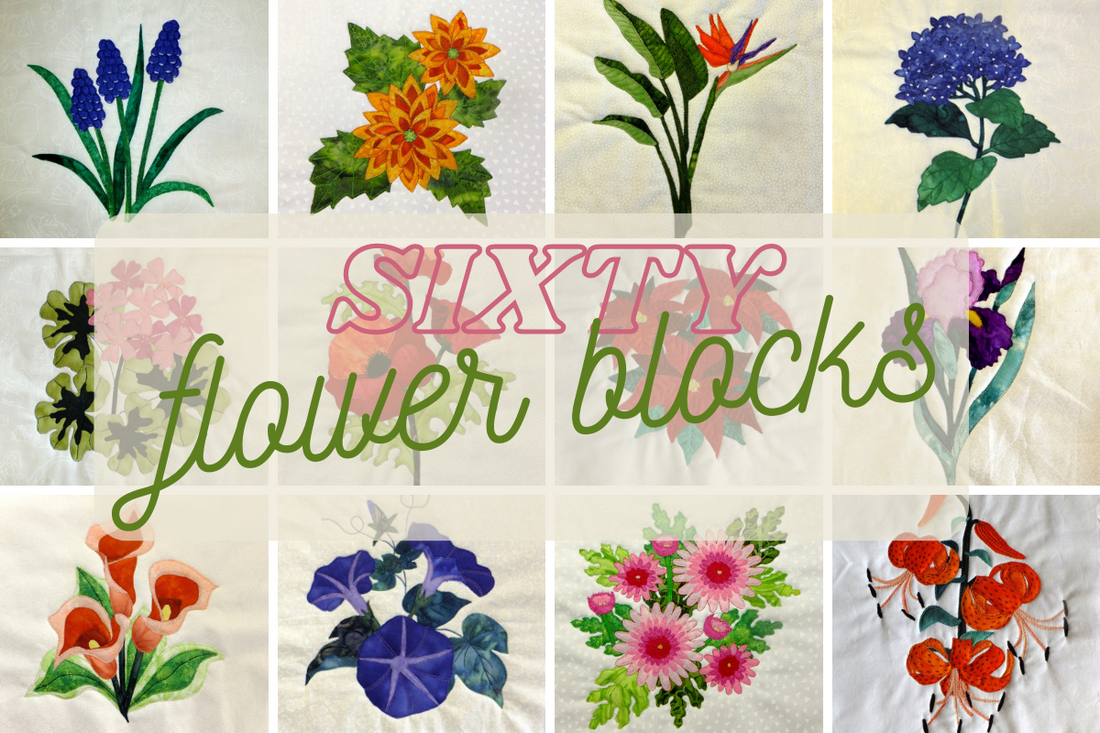 the 60th flower block has been added to the BOW flower applique series