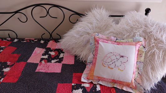 Izzy's finished tortoise cushion - instructions on how to make it in the blog post