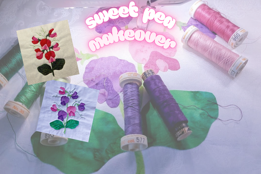 Refreshing the Sweet Pea flower block using new colors and layout