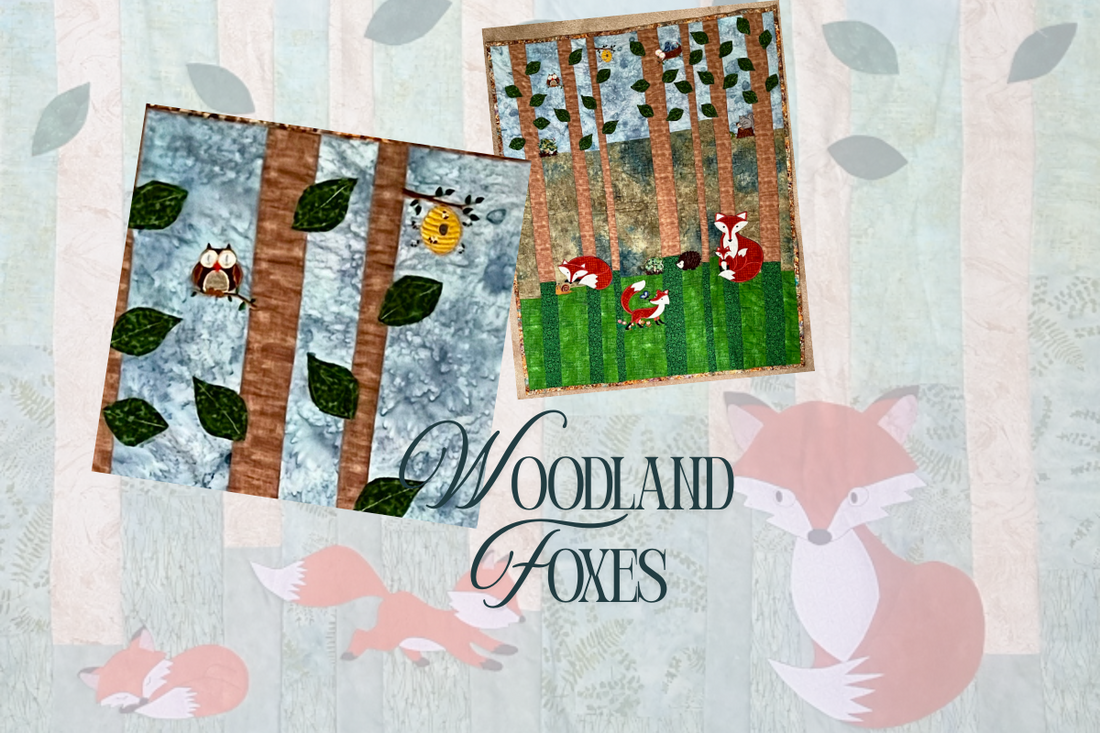 Woodland Foxes with additional embroidered appliques
