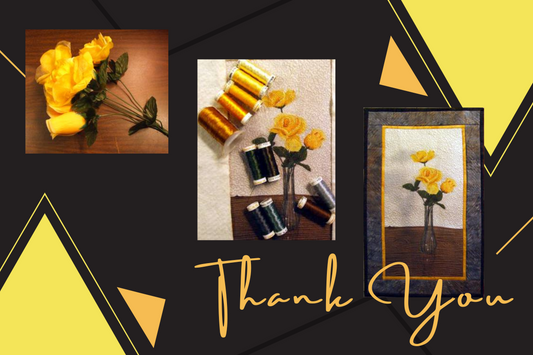 a thank you for the yellow rose creative embroidery quilt