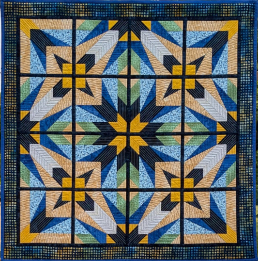 "Cross Traffic" is a foundation pieced quilt by Pat Daniels - finished size is 40" square