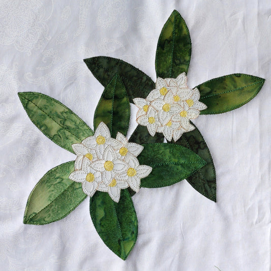 daphne flower block - the 74th flower in the BOW flower collection