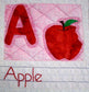applique apple and letter A - a block in the ABC quilt pattern