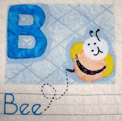 applique bee and letter B - a block in the ABC quilt pattern