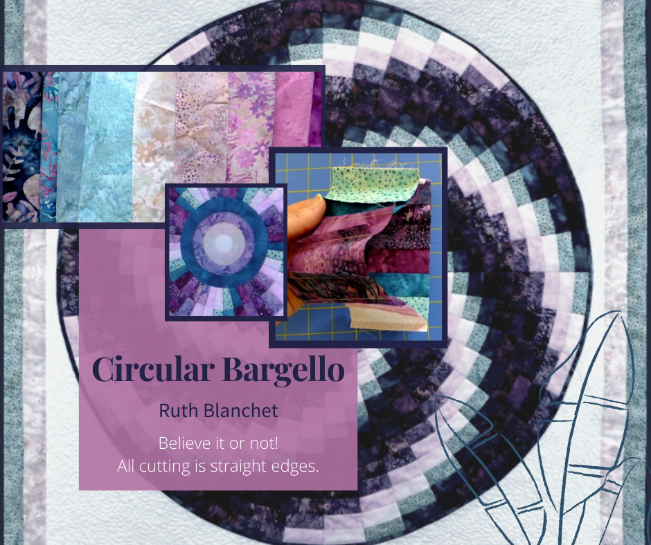 Ruth Blanchet's online workshop to create a circular bargello. Learn to create bargello tubes and color runs for easy construction