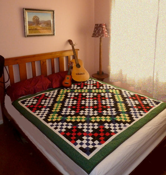 Irish tartan quilt pattern design by Deborah Cohen