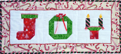 joy christmas table runner quilt pattern by Anita Eaton