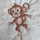 Monkey applique block - machine blanket stitched