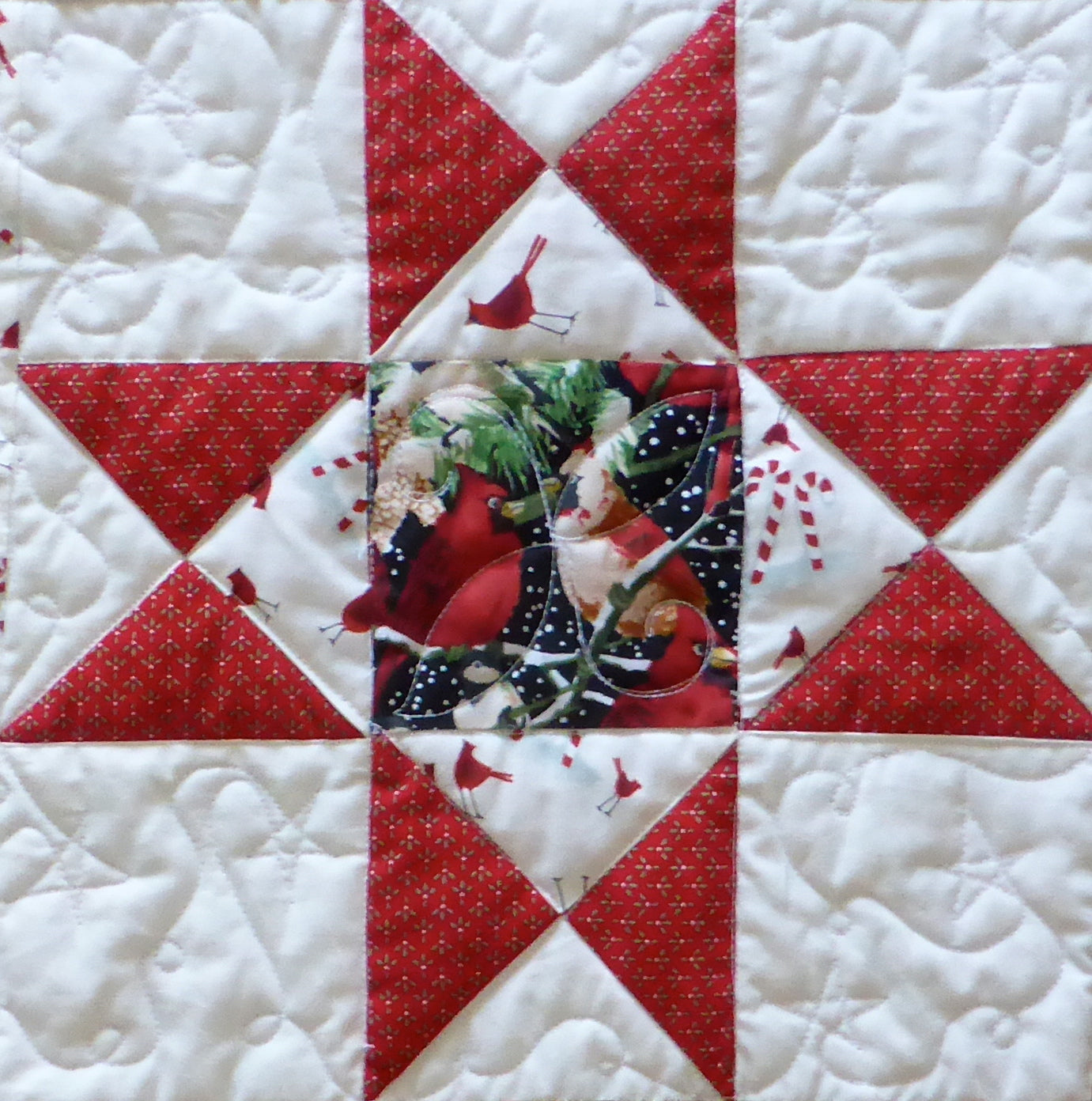 Ohio Star block pattern for Christmas quilt by Anita Eaton