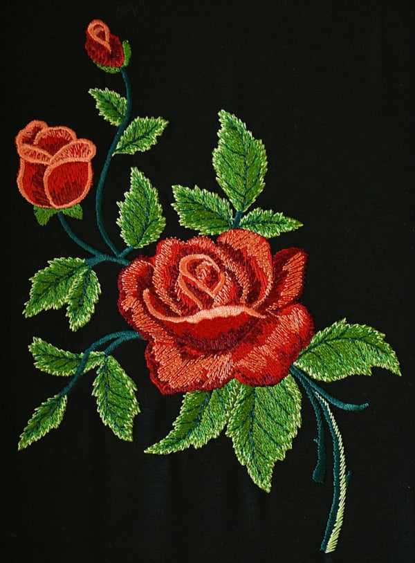 Imbroidered Roses Rose Embroidery – ArbeeDesigns