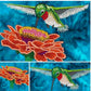 hummingbird and zinnia embroidery design to download