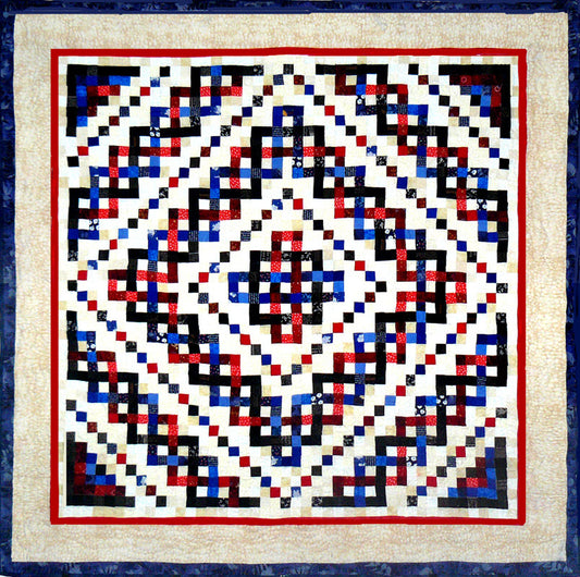 Trinity Celtic Knot quilt pattern - small squares intertwined to form a celtic design - quilt made by Deborah Cohen