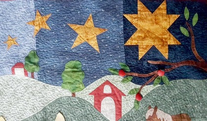 paper pieced star patterns in Ruth Blanchet's country quilt block of the month