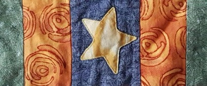 applique star block pattern in Ruth Blanchet's country quilt block of the month