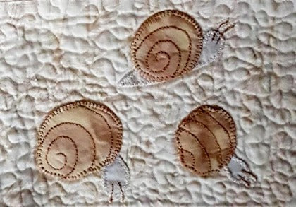 applique snail block pattern in Ruth Blanchet's country quilt block of the month