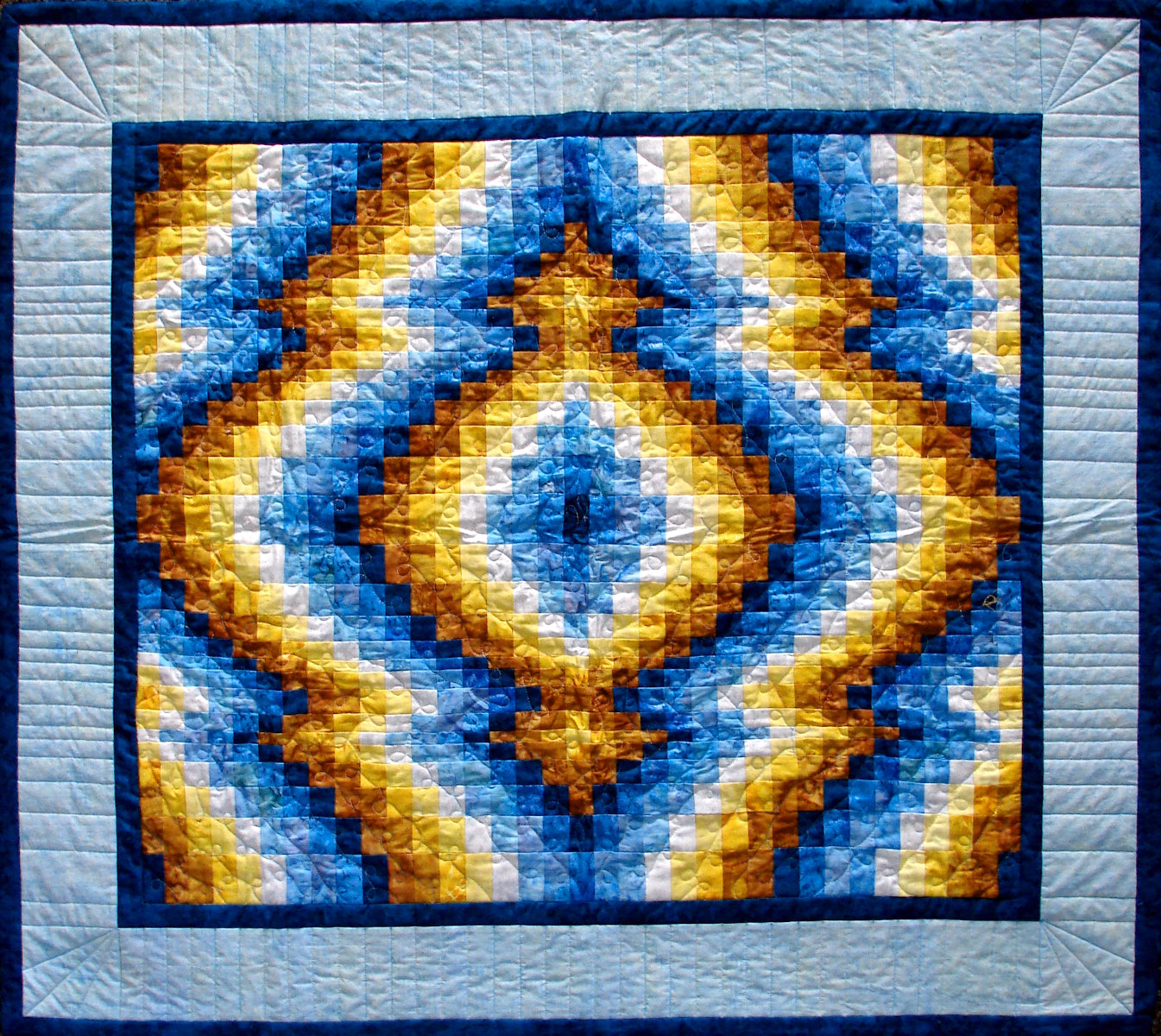 Bargello quilt pattern in summer colours