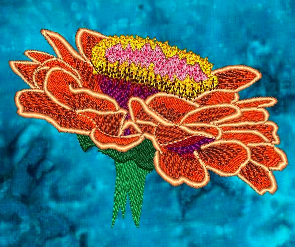 zinnia embroidery design to download