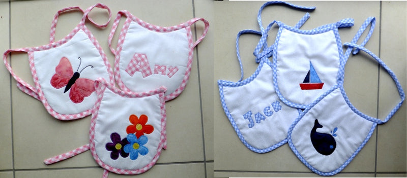baby bibs with applique pattern