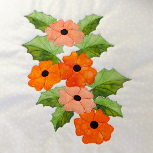 black-eyed susan applique flower quilt block pattern