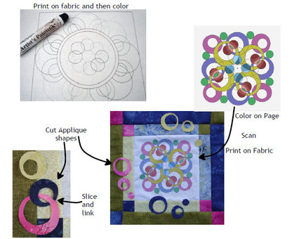 bubble designs detail in ebook - print, color and transform into a quilt