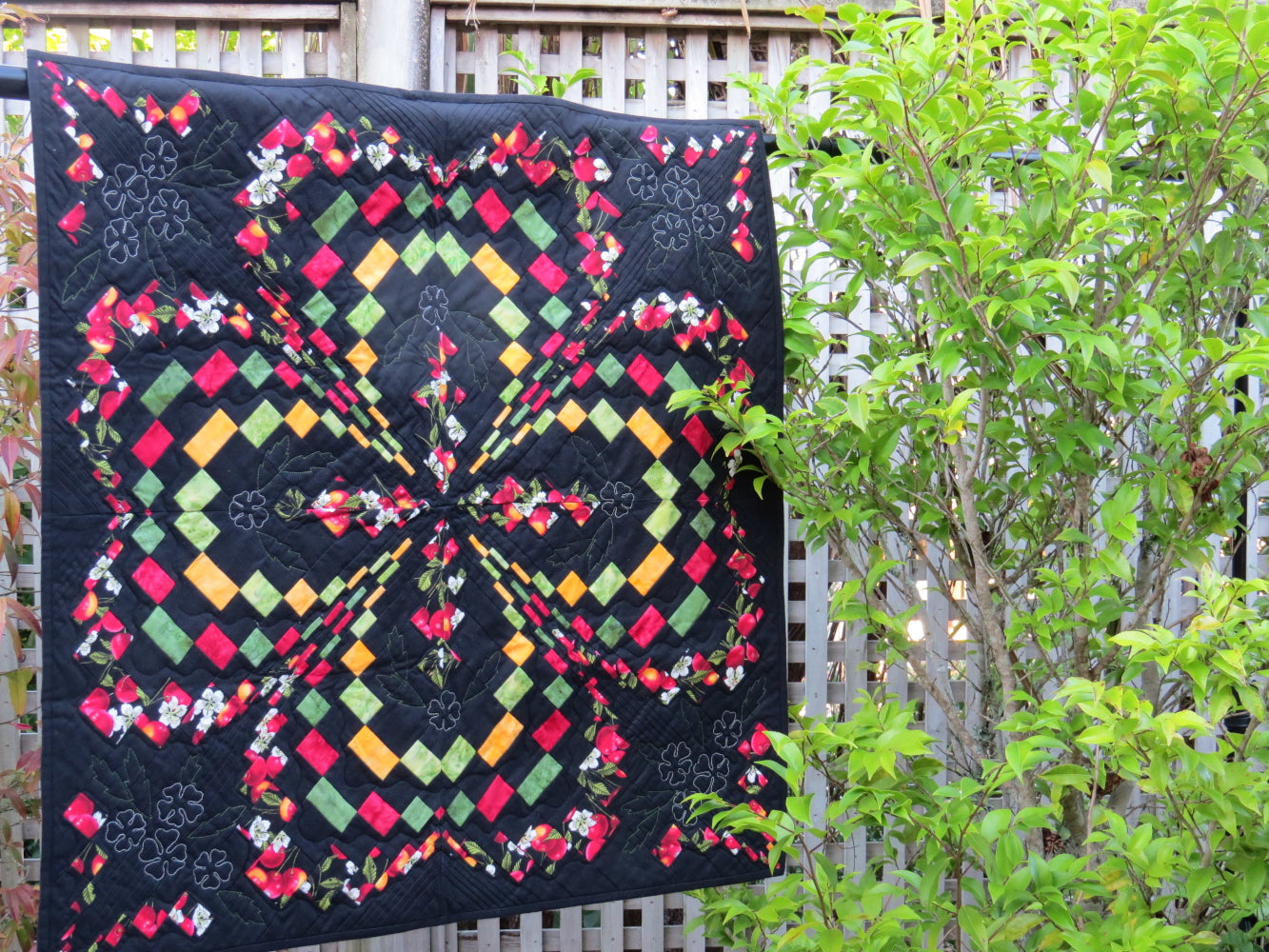 Bargello quilt pattern cut apart and twisted to create a stunning quilt design with quilting pattern included