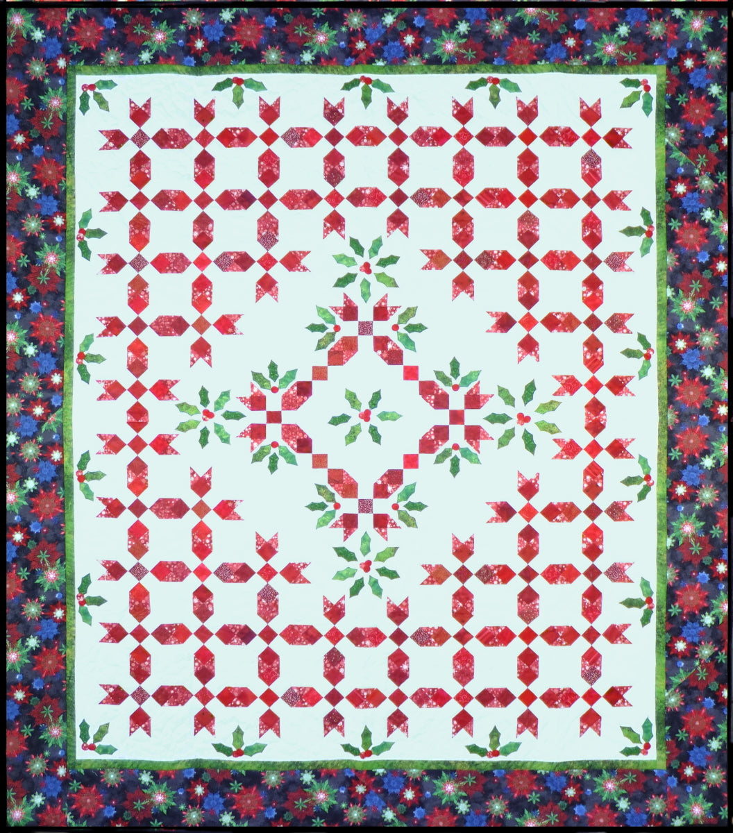 Patchwork and applique Christmas quilt pattern