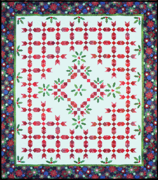 Patchwork and applique Christmas quilt pattern