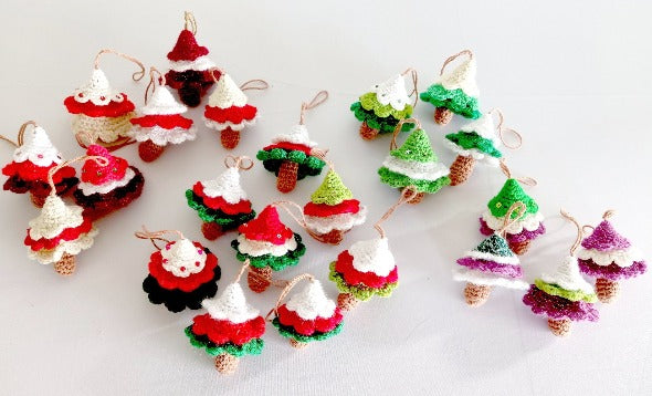 crocheted christmas tree decorations - NZ made