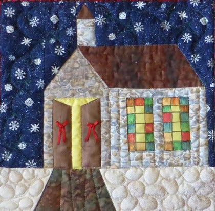 Christmas church quilt block to download for Christmas quilt