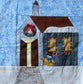 Christmas church quilt block with broderie perse to download for Christmas quilt