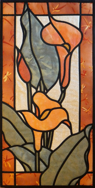 stained glass calla lily quilt pattern by Jan Blanchet