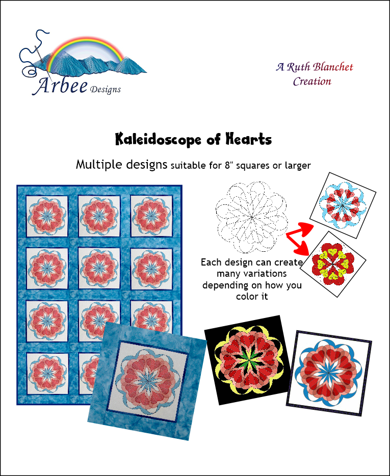 kaleidoscope of heart designs for colouring and quilting ebook