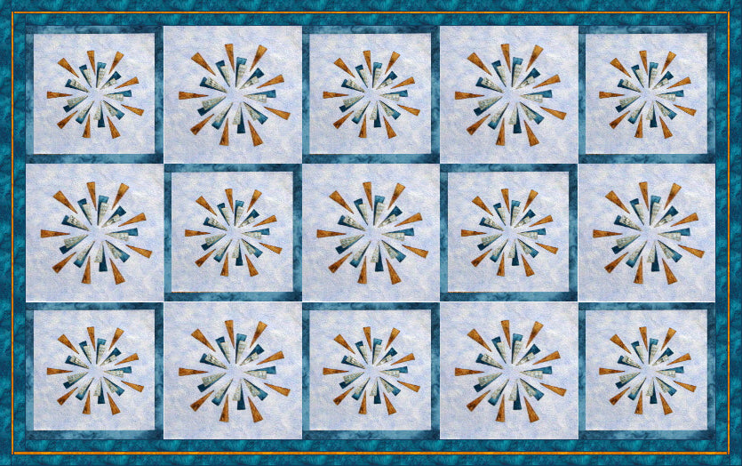 applique fireworks using triangles - quilt pattern available