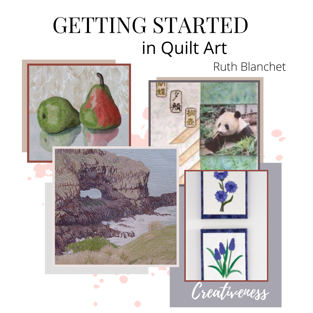 an online workshop to get your started in Quilt Art - learn all sorts of interesting techniques through short fun exercises