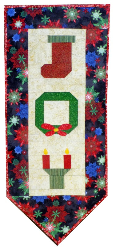 Joy Christmas table runner quilt pattern by Anita Eaton