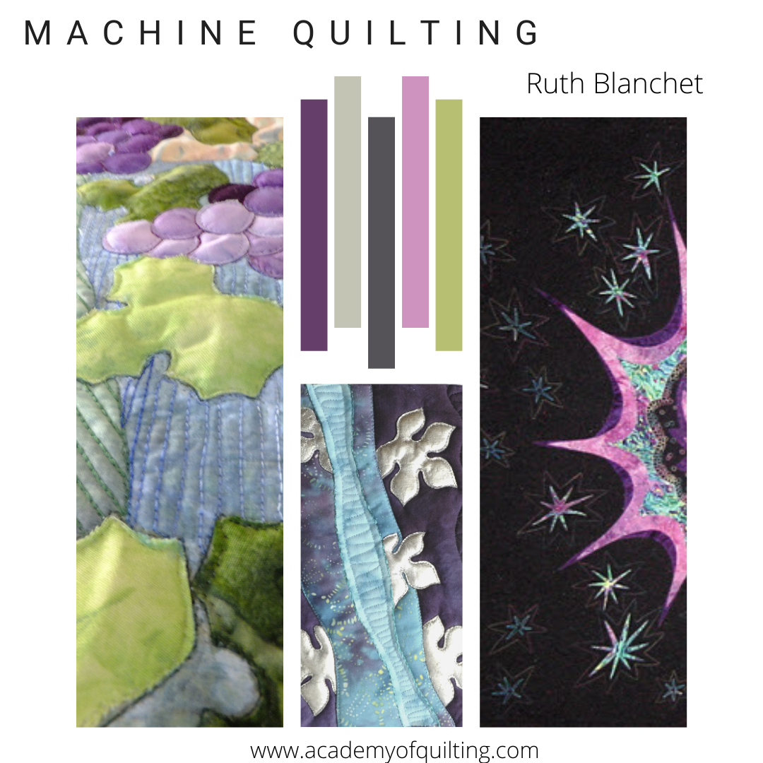 samples of quilting in Ruth Blanchet's machine quilting online workshop